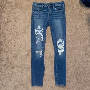 American Eagle Skinny Ripped Blue Jeans